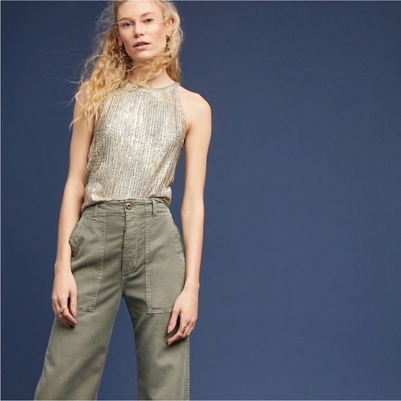 Anthropologie Moulinette Soeurs Shine On Metallic Tank Top Women’s M - Picture 13 of 15